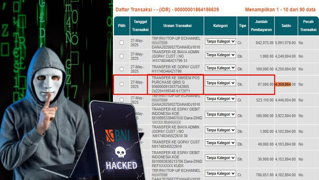 Mobile Banking BNI Kena Hack, Muncul Banyak Transaksi yang Tidak di Kenal